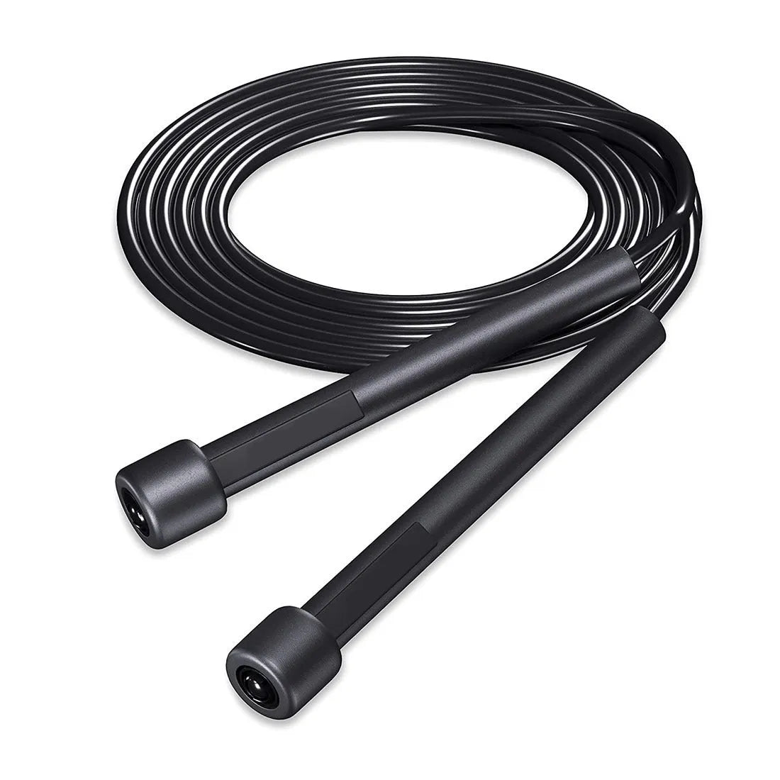 Children's black skipping rope with 2.8m specification, PP material, PVC fitness rope for running sports and training