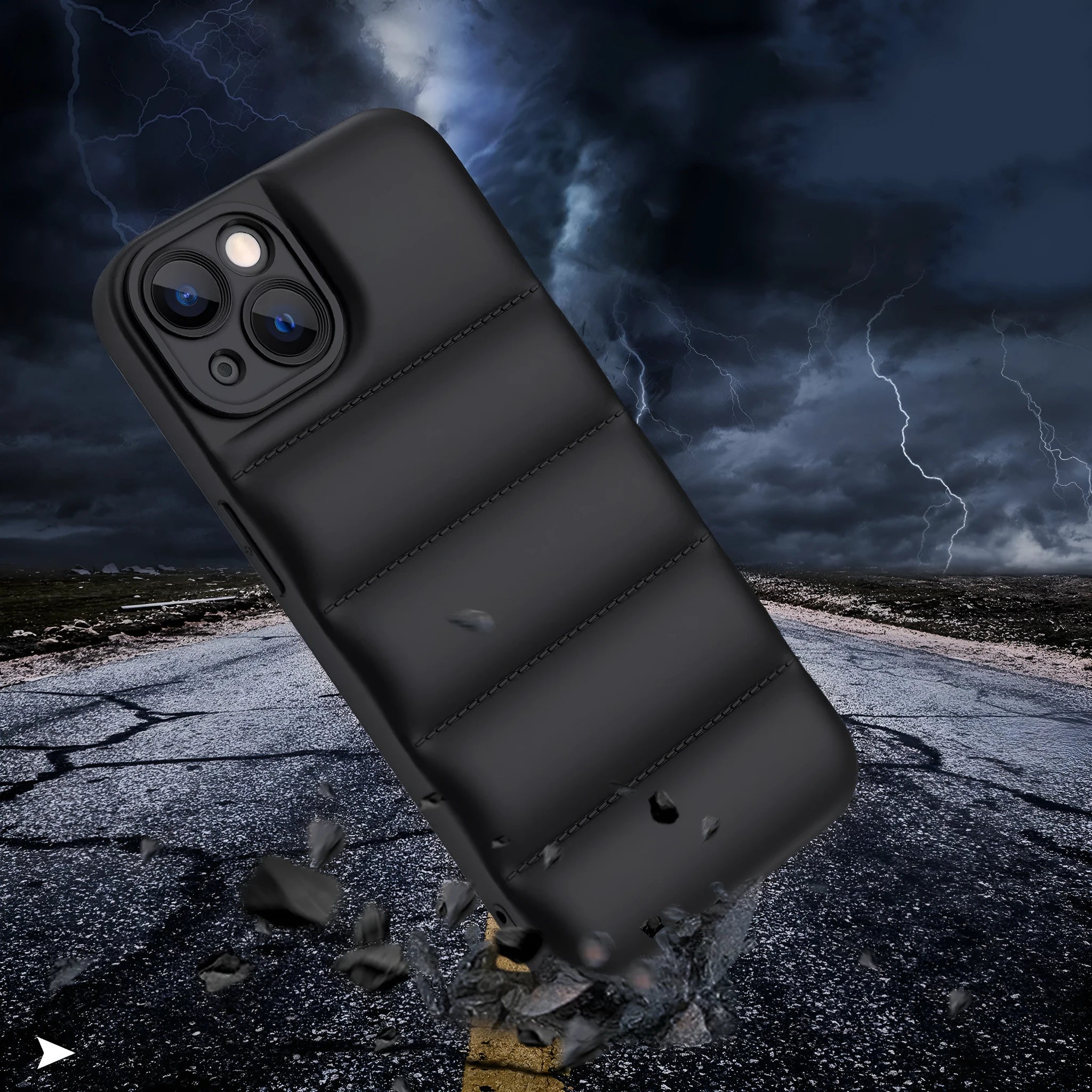 Down Jacket TPU iPhone protective case in solid colours showing front and back views