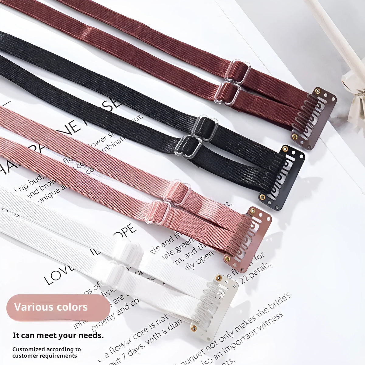 Nylon face lifting invisible clip headband in black single strap option