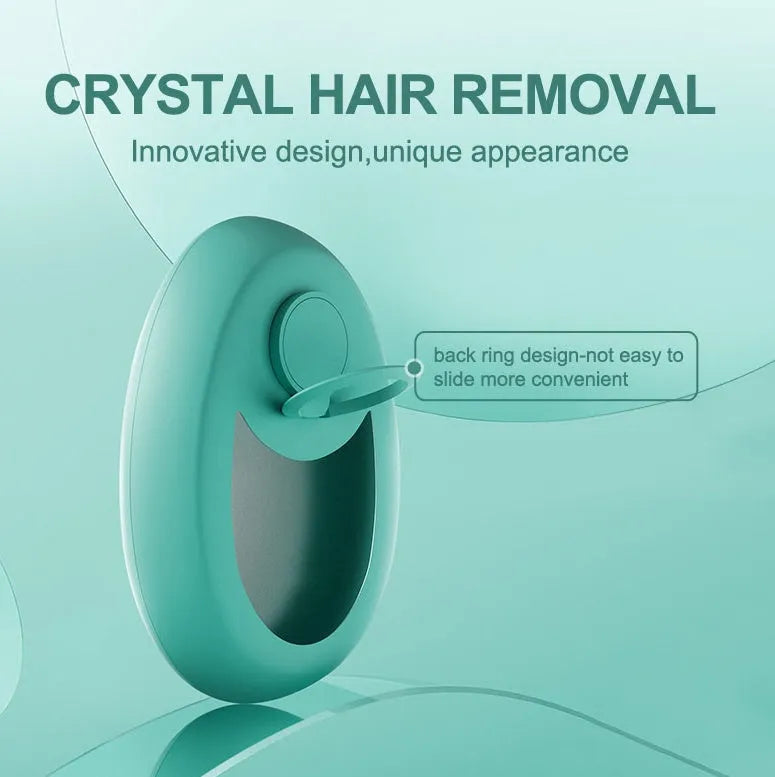 CJEER crystal hair removal device with nano-glass surface and metal finger ring in green colour