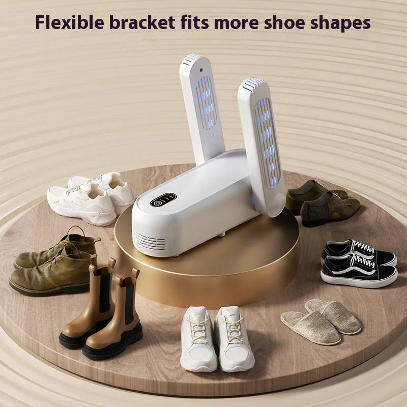 D4 intelligent automatic shoe dryer in black colour with UK plug for waterproof baking and warming footwear