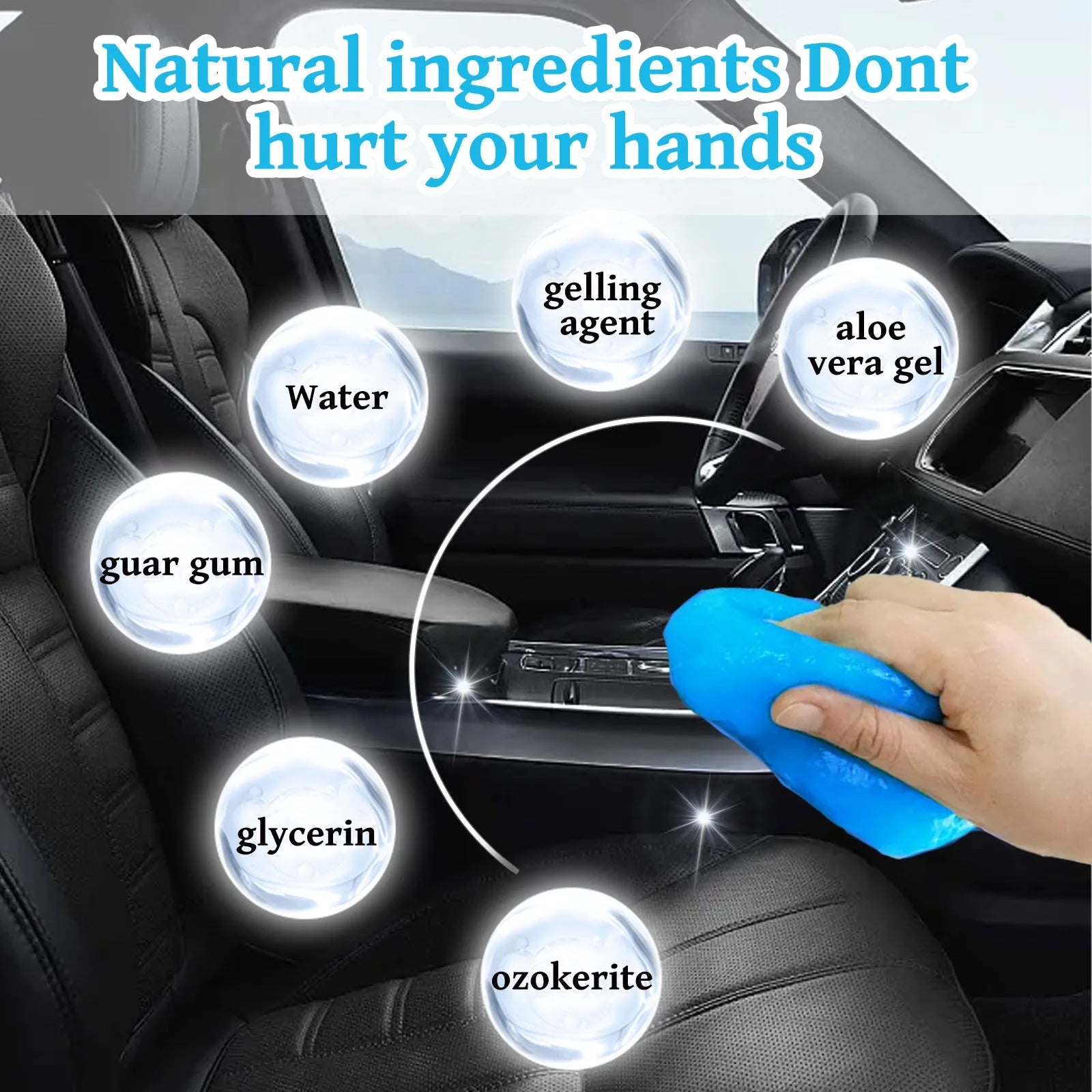 Car cleaning soft gel adhesive remover measuring 6.2x5.7cm for interior gap dust removal