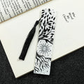 Acrylic tassel bookmark with creative skull pattern for reading decoration, available in ten colour options.
