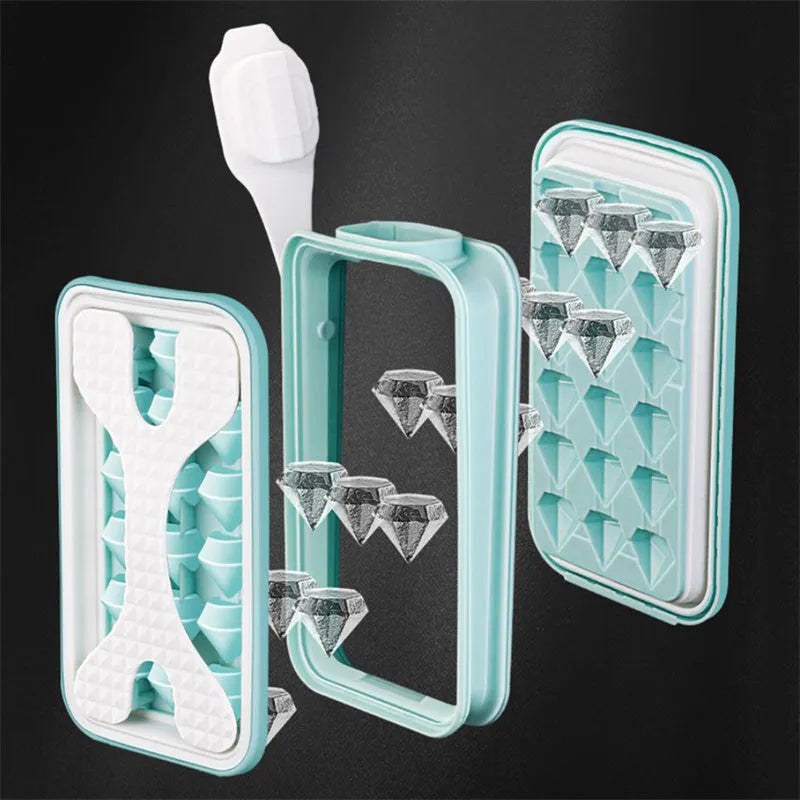 Silicone ice ball mould bottle with diamond curling pattern showing light grey, sky blue and white colour options