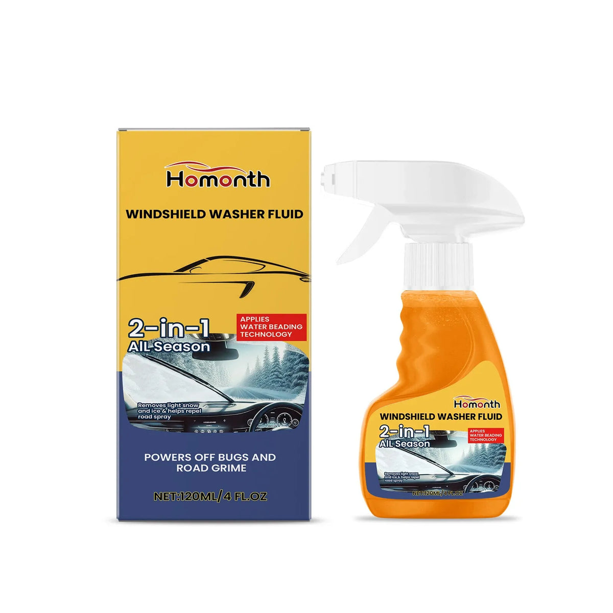 120ml glass cleaning agent bottle 9.2x15.5cm with orange extract for car windshield decontamination