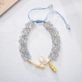 Women's aquamarine butterfly woven bracelet showing 6mm width and retro design detail