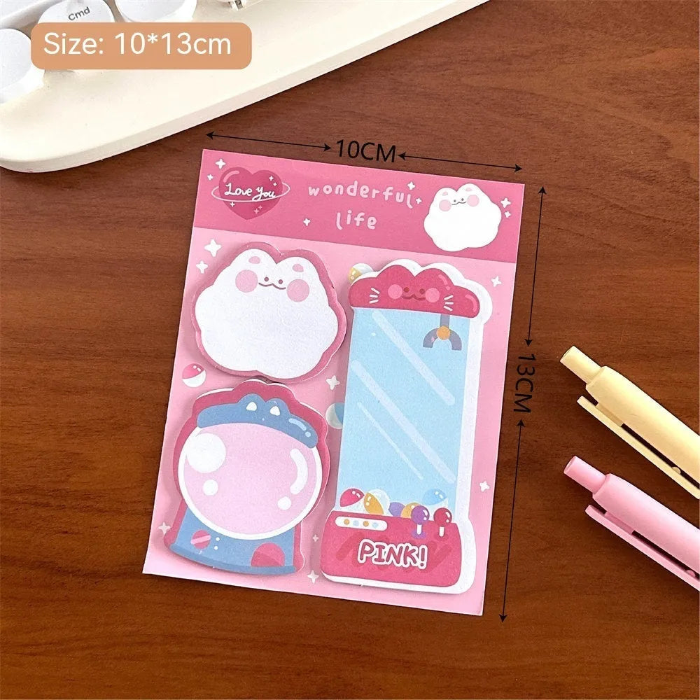 Cartoon combination sticky notes 60 pages special-shaped stickers 10x13cm paper notepad