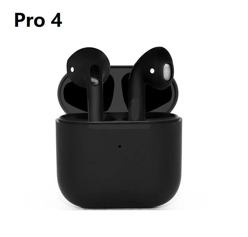 Pro4 wireless in-ear sports headphones in black or white, showing earpieces.