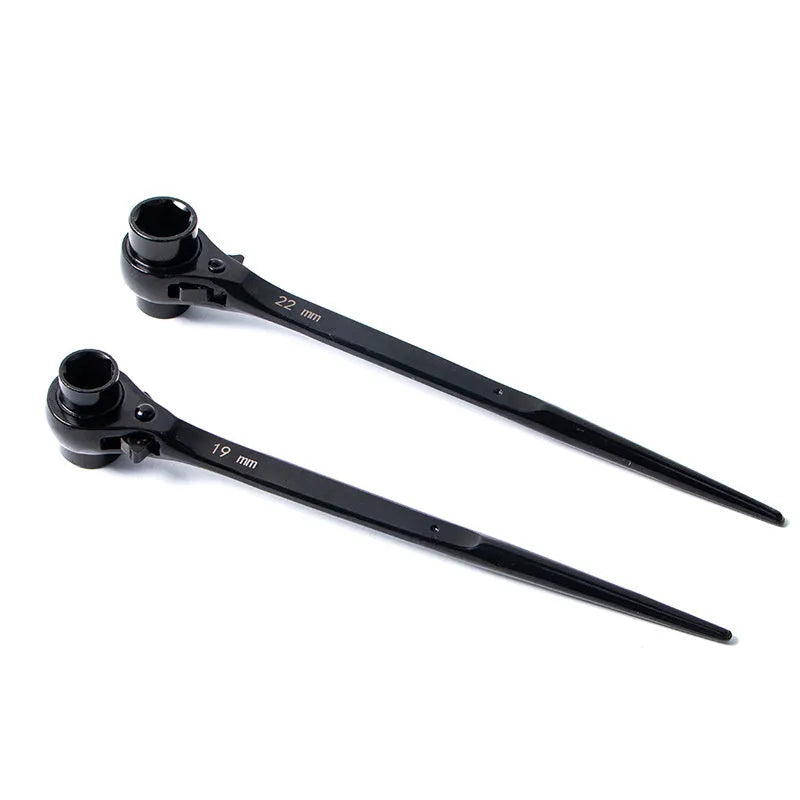 22-24mm pointed-tail ratchet spanner in high carbon steel with bidirectional action