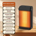 Black remote control desktop heater with compact dimensions for small room heating