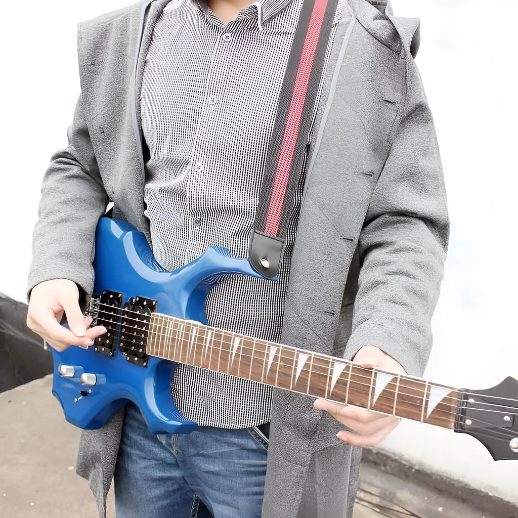 Universal woven musical instrument strap for guitar, bass, and ukulele in multiple colour options.