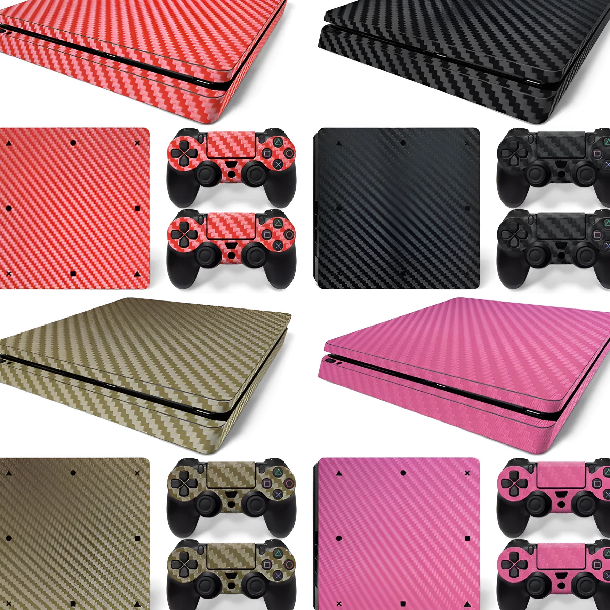Game machine carbon fibre sticker for PS4 Slim in black carbon fibre colour with matte finish