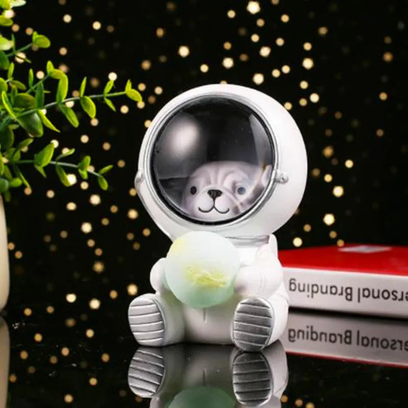 Starry sky animal atmosphere night light with resin animal sculpture and LED illumination