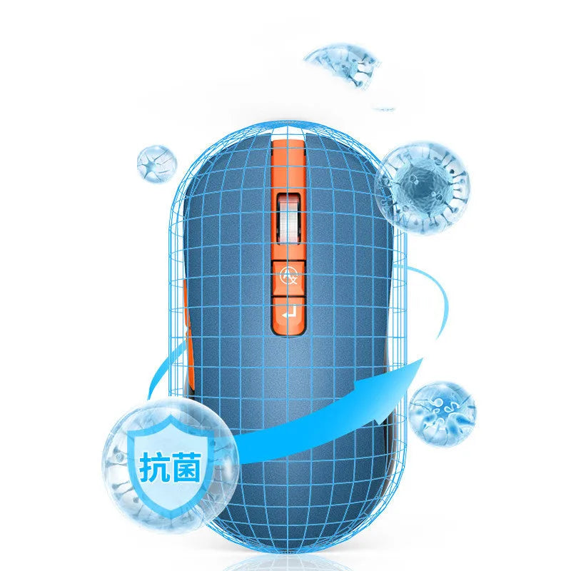 IFLYTEK voice translation wireless gaming mouse with mute microphone on a desk.