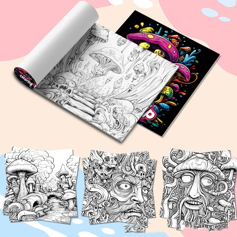 Acid tour colour creative painting book measuring 200mm in length with paper pages