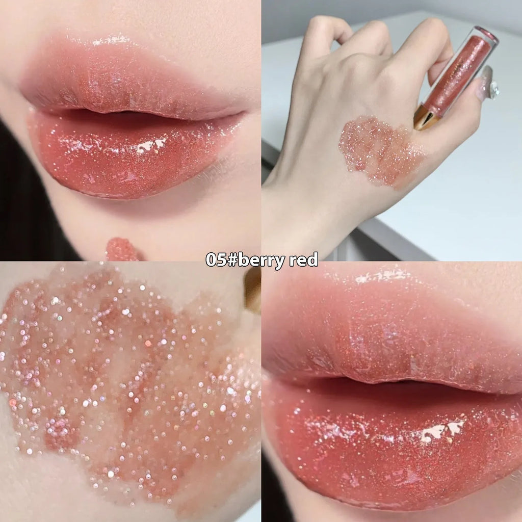 Moisturising flash lip gloss with water-light mirror finish in five colour options