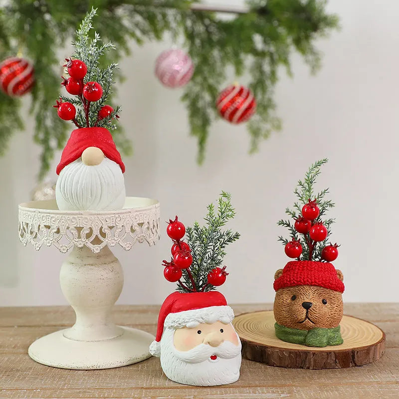 Resin Christmas figurine of a three-dimensional snowman in a single paper box