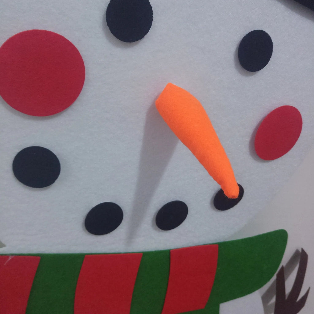 DIY felt Christmas tree for children in 95x70cm or 100x70cm sizes with optional 97x54cm snowman decoration