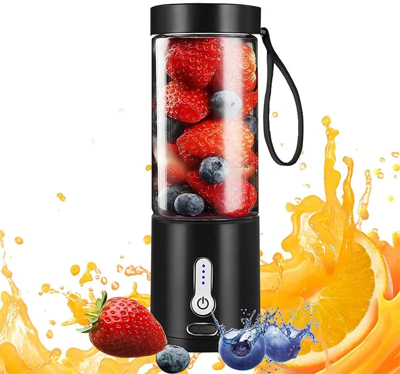 Portable hand blender with 530ml cup in black, white, blue, or rose red colour options