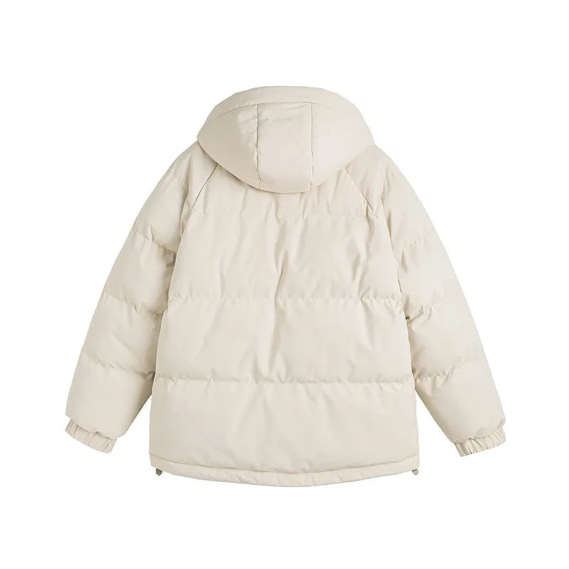 Loose two-piece winter cotton coat with side pockets in mustard yellow colour