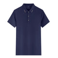 Ice silk cotton short sleeve polo shirt in solid colour, sizes S to 5XL for men and women