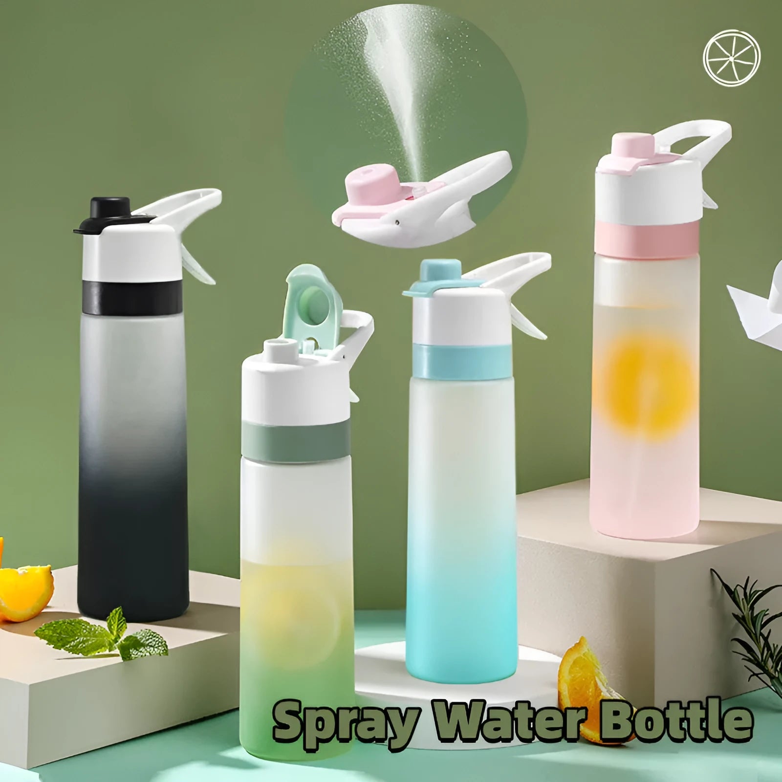 700ml plastic spray water bottle with handle strap and leakproof lid in multiple colours
