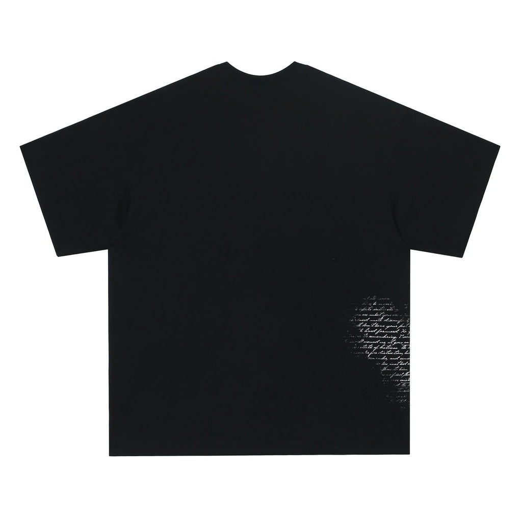 American retro hip hop gothic T-shirt with letter print design in pure cotton fabric