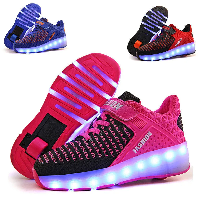 Rechargeable Heelys children's single roller skate in 99 pink with USB charging port and PU wheel