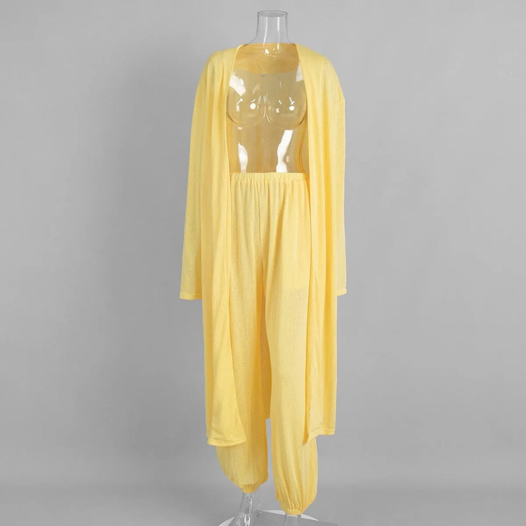 Women's shawl harem pants pajama set in white, viscose blend, long sleeve