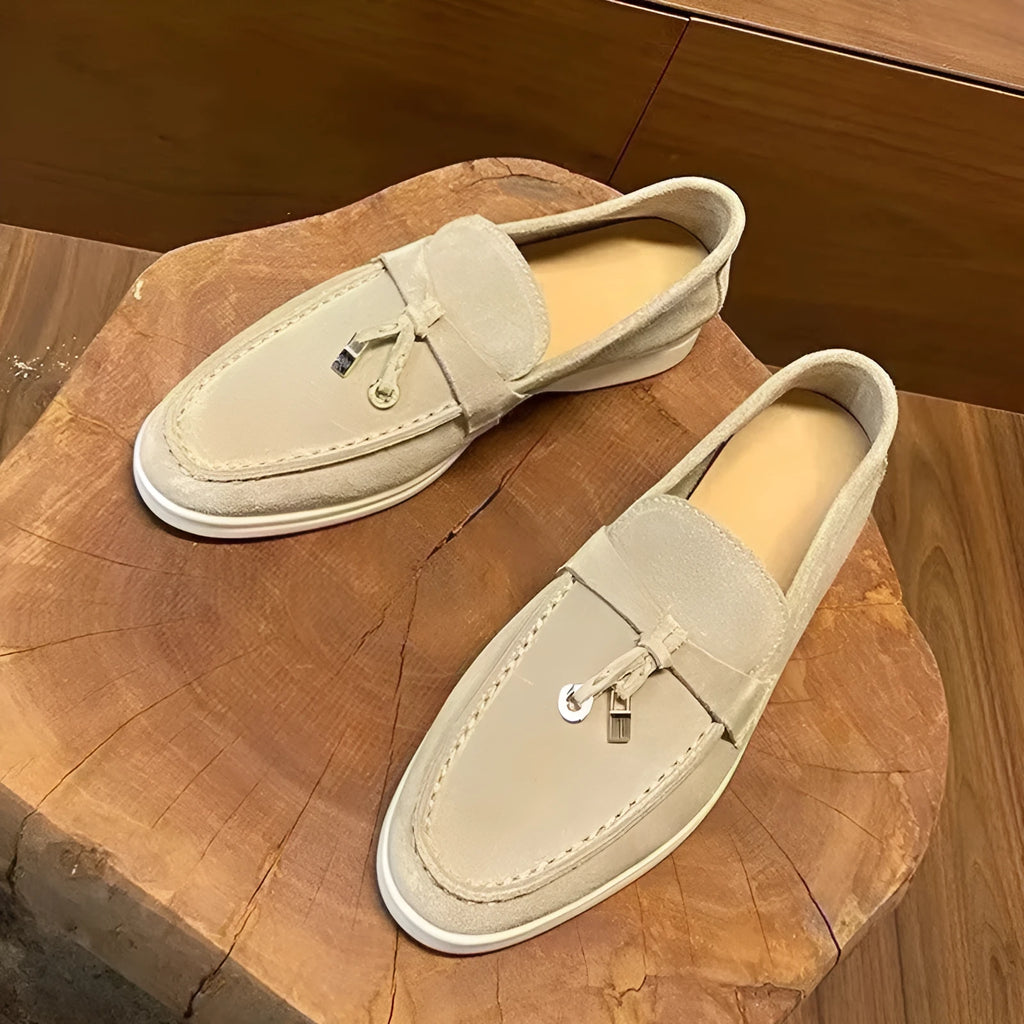 Gommino slip-on casual loafers with high top, rubber sole, and steel toe cap in multiple colour options