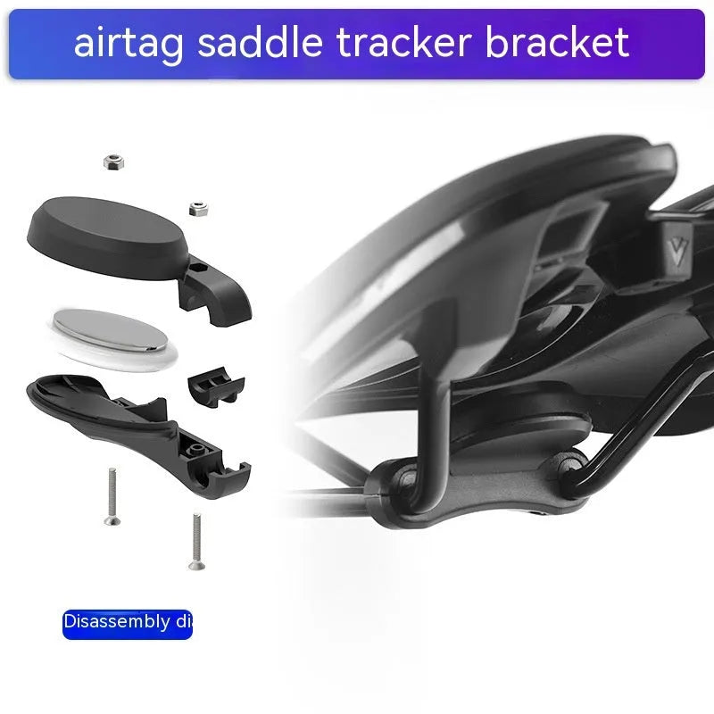 Black ABS plastic bicycle tracking device bracket with anti-theft bolts and installation tools