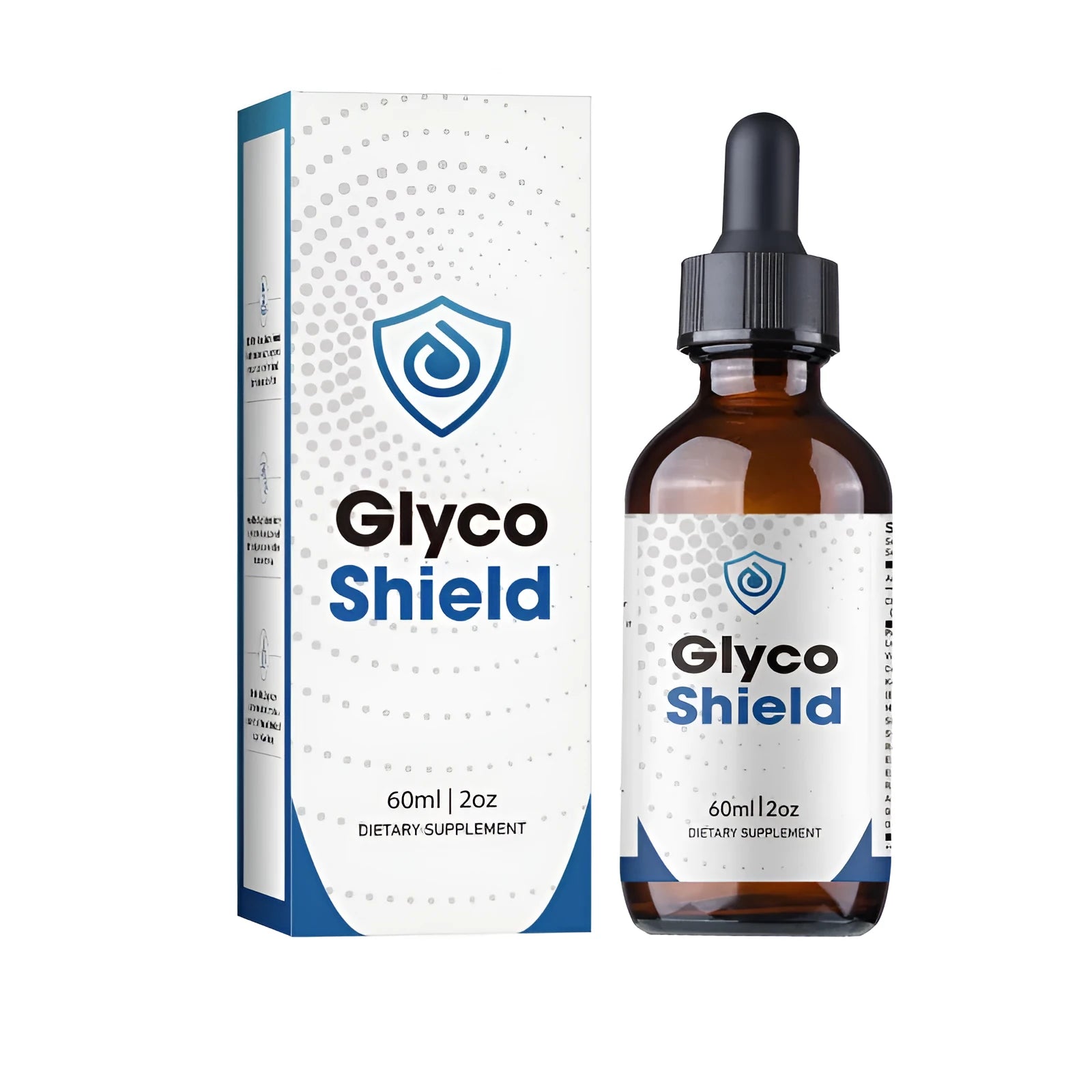 60ml bottle of dietary supplement drops for men with dropper and three-year shelf life