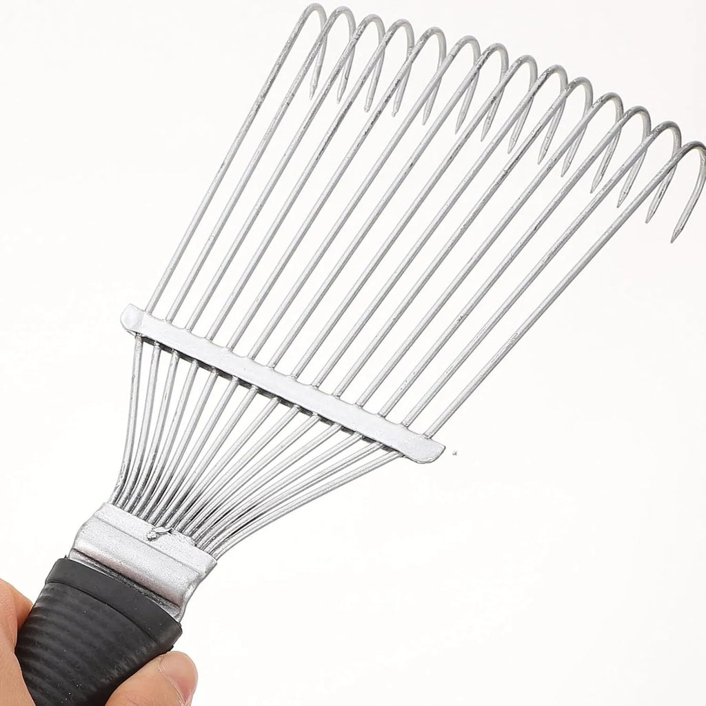 Stainless steel animal grooming rake comb with curved teeth for horses dogs cattle