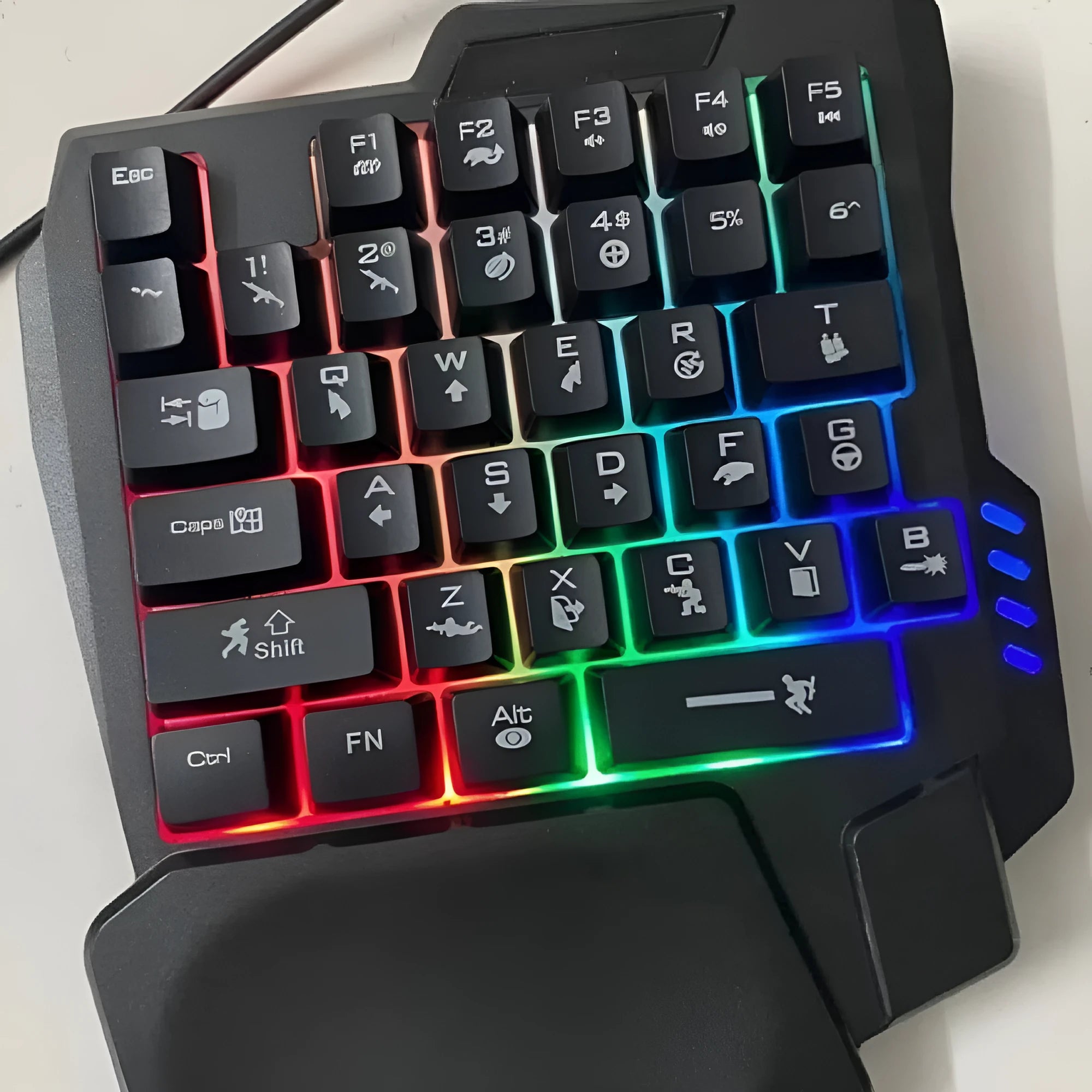 Single-handed mechanical keyboard and mouse combination with 1.5m USB cable