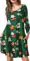 Halloween Christmas printed T-shirt dress with A-line skirt and 3D pattern in black colour