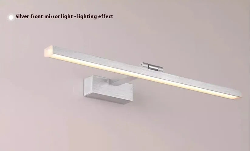 Front LED mirror cabinet lamp, waterproof, aluminium alloy, 40-120cm, black coffee gold silver brown