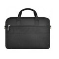 Black oxford cloth laptop handbag with multiple pockets and a separate computer compartment, shown in 14-inch and 15.6-inch sizes.