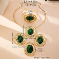 Alloy geometry jewellery set with necklace, earrings, ring, and bracelet in T651 suit colour