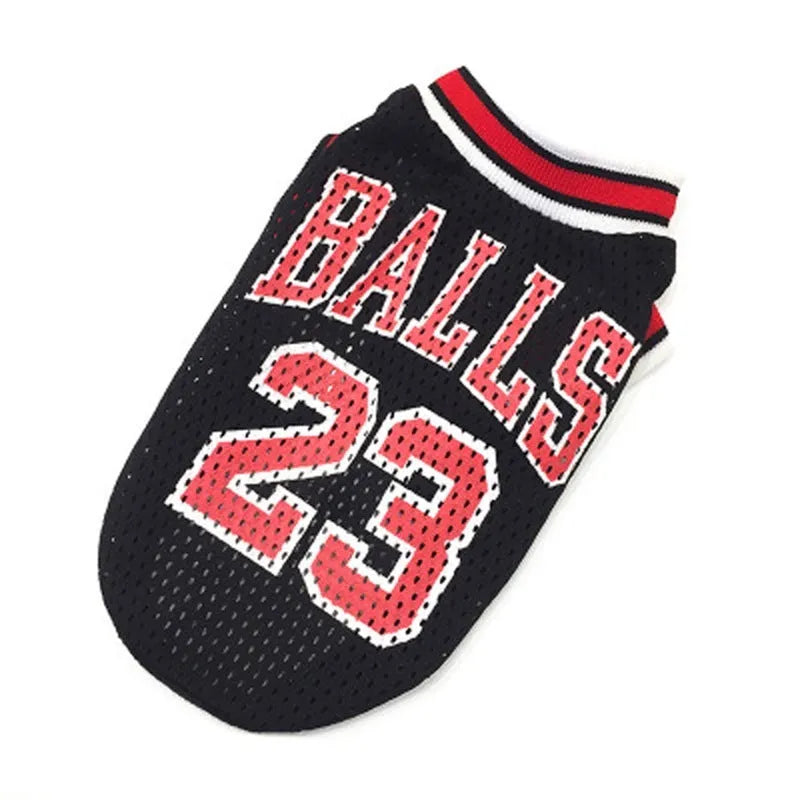 Black and red polyester dog sweatshirt vest in sizes S, M, L, XL, XXL