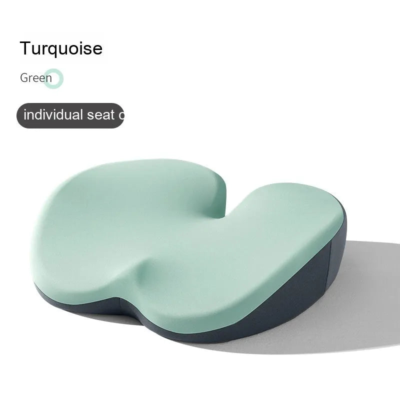 Car seat cushion set with thickened main cushion and separate lumbar support pad in various colour options