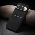 Business Skin vintage sheepskin card hard case for Google Pixel 8 Pro, black, frosted finish with card slot