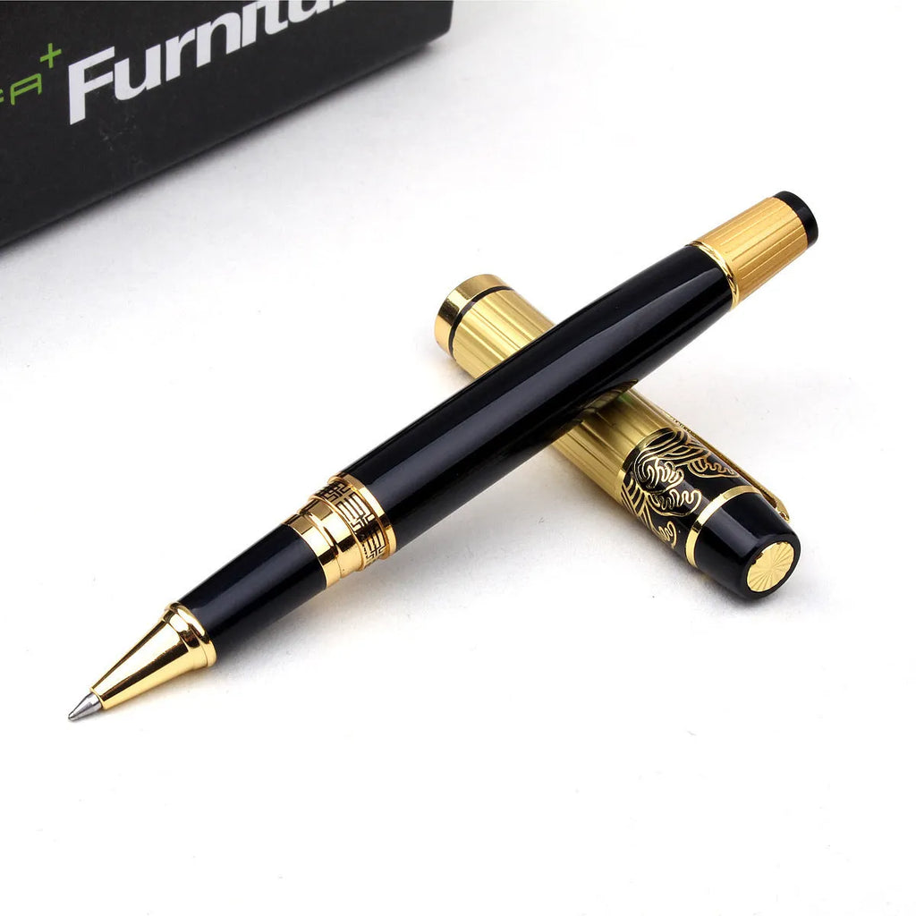 VITNAT metal ballpoint pen with hollow pattern, 0.5mm point and black ink for office, school or business gift use