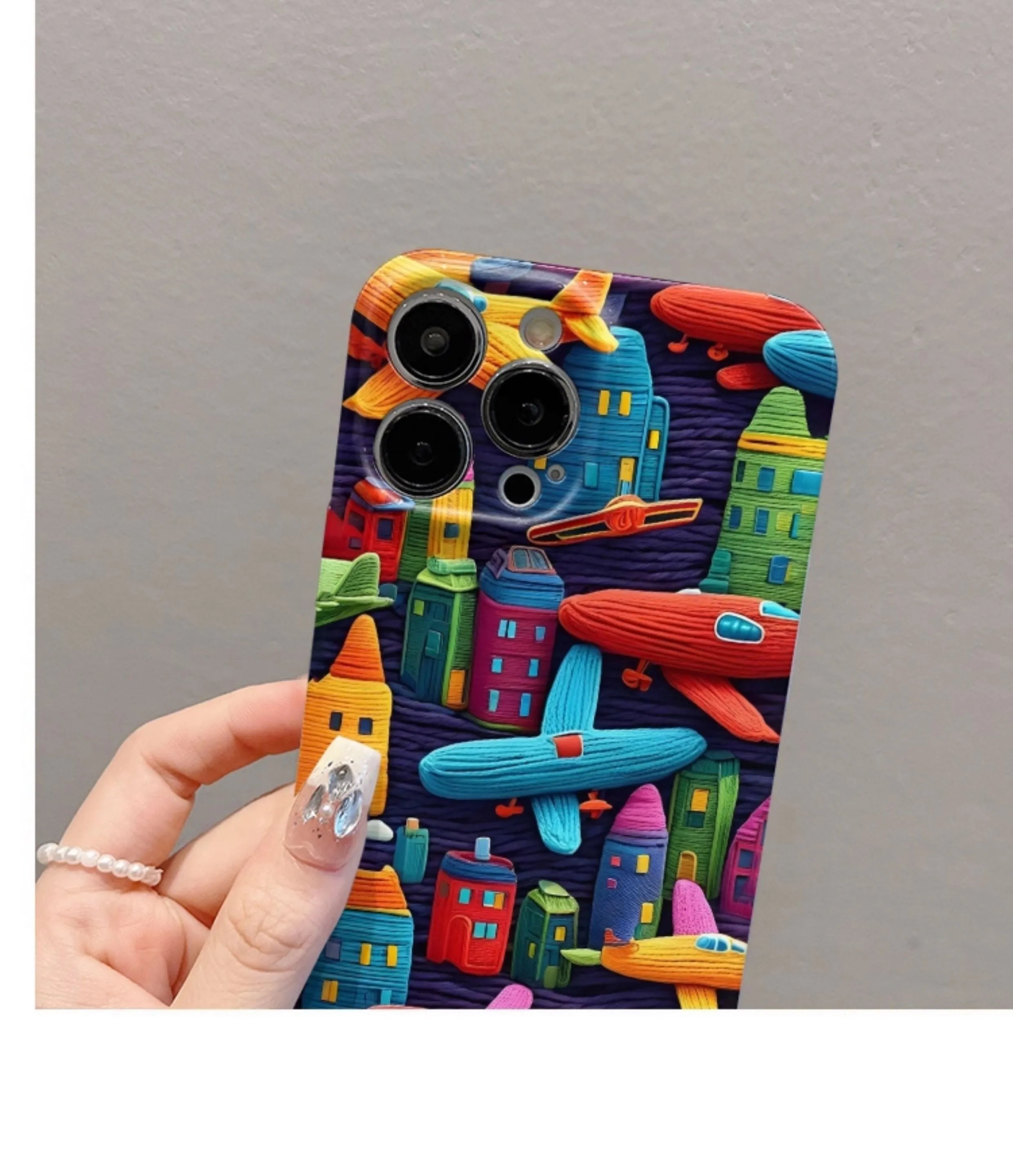 Oil painting minimalist airplane print TPU phone case back cover with fall protection for iPhone