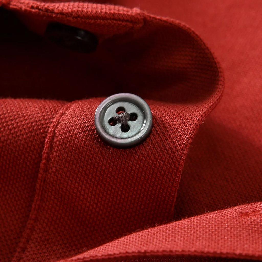 Short-sleeved V-neck lapel t-shirt in mulberry silk cotton blend for business wear, shown in multiple colours.