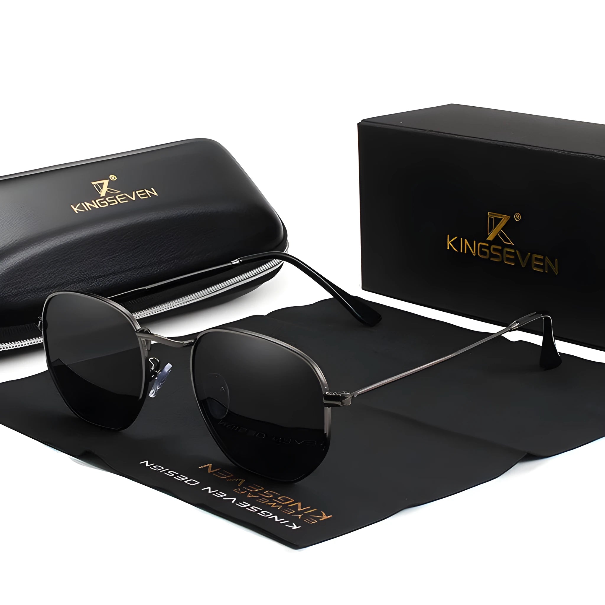 Classic round retro sunglasses for men with metal frame, shown in a colour option like black or gun grey.