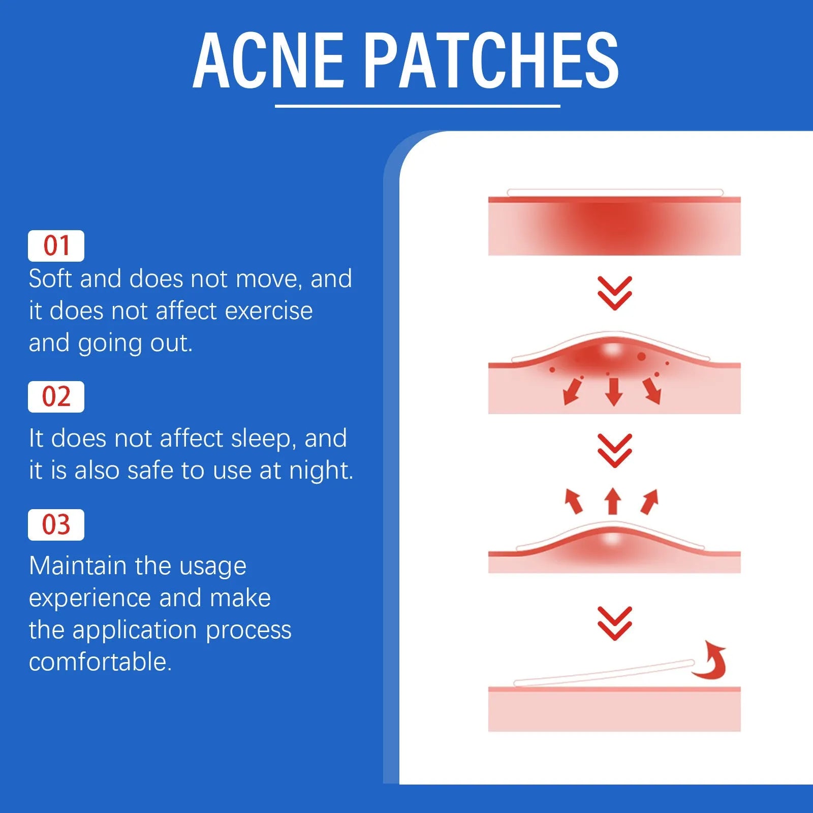 Pack of 216 acne patches for facial care with Tea Tree Oil and Vitamin E