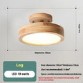 Nordic minimalist ceiling light with wood art and acrylic shade for corridor and bedroom, 220V