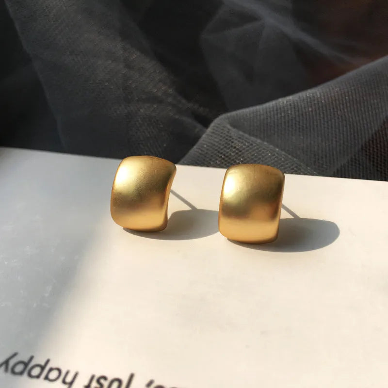 Gold metal Korean style women's earrings with plated finish for gifts and events