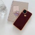 Solid colour TPU phone case for iPhone shown in blue, claret, pink and green options.