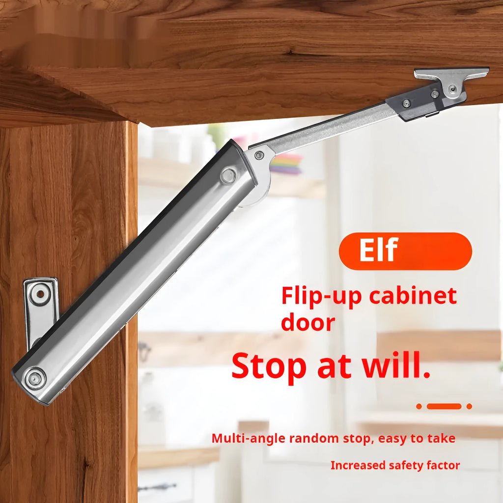 Cold rolled steel tatami cabinet support rod with spring mechanism for flap-up doors.